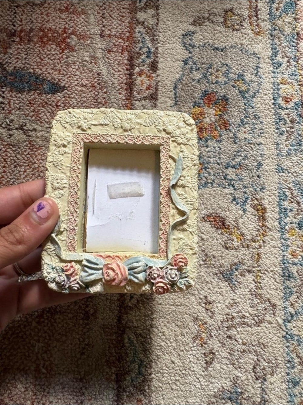 Vintage 80s Coquette Mini Tabletop Picture Frame